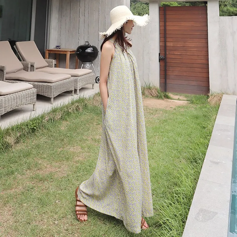 Летние женские комбинезоны большого размера в Корейском стиле широкие брюки