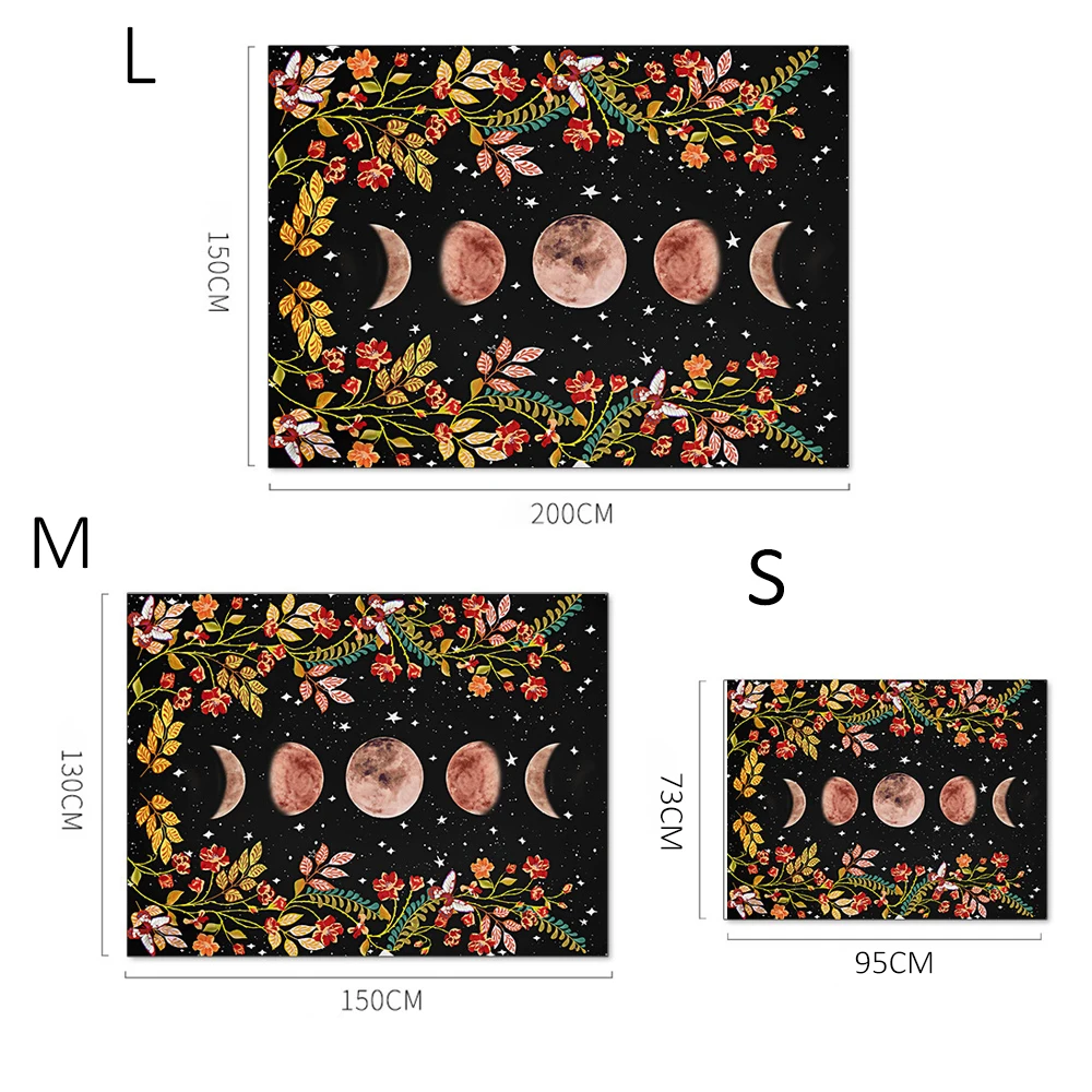 

Tapestry Psychedelic Moon Starry Flower Wall Hanging Room Sky Carpet Dorm Tapestries Fashion Art Home Decoration Accessories