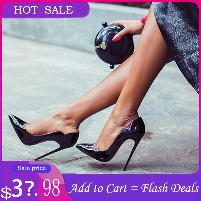 

Beau Shoe Women Big Size 47 Thin Heel Pointed Toe Fashion Party Pump Stilettos Slip On Super High Heels Lady Shoes spring/autumn