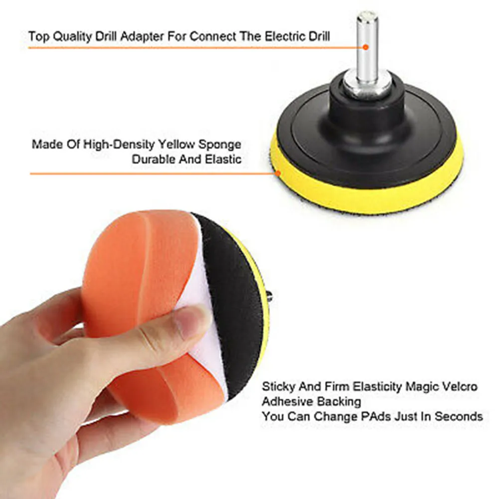 

Set Polisher Kit For Drill Sponge Waxing 3 Inch Buffing Car Foam Kit Pads