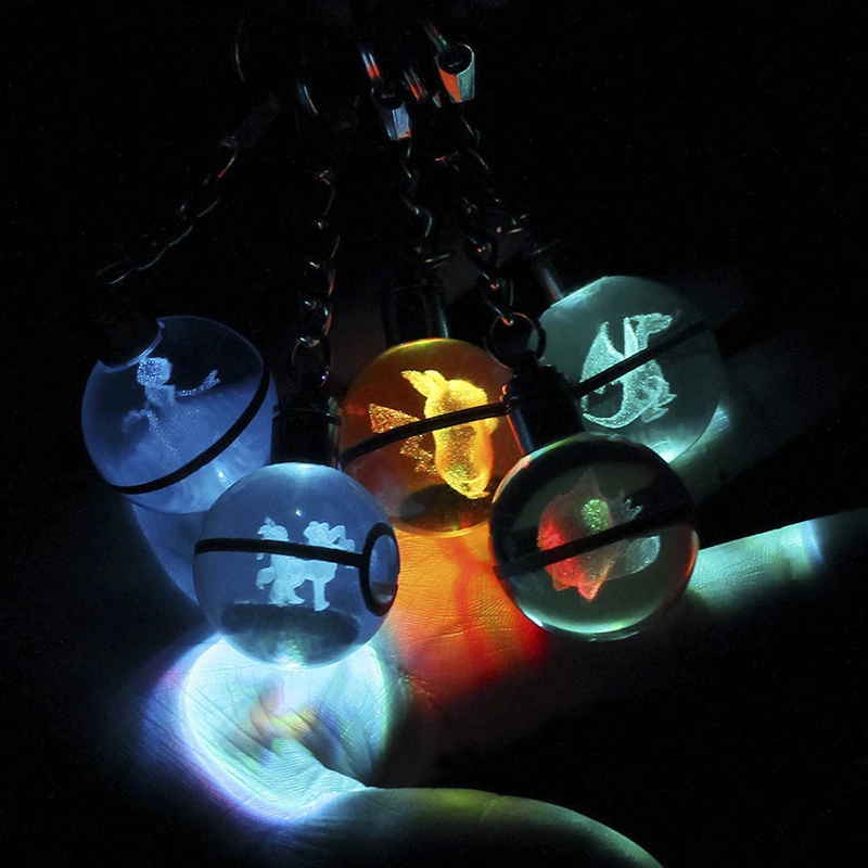 Buy Six One Free Arcanine New Shape Customized Image LED Crystal Keychain Ball For Gift | Дом и сад