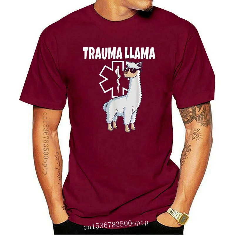 

New Funny Trauma Llama EMT T-Shirt Medic EMS Gift Men's T Shirt