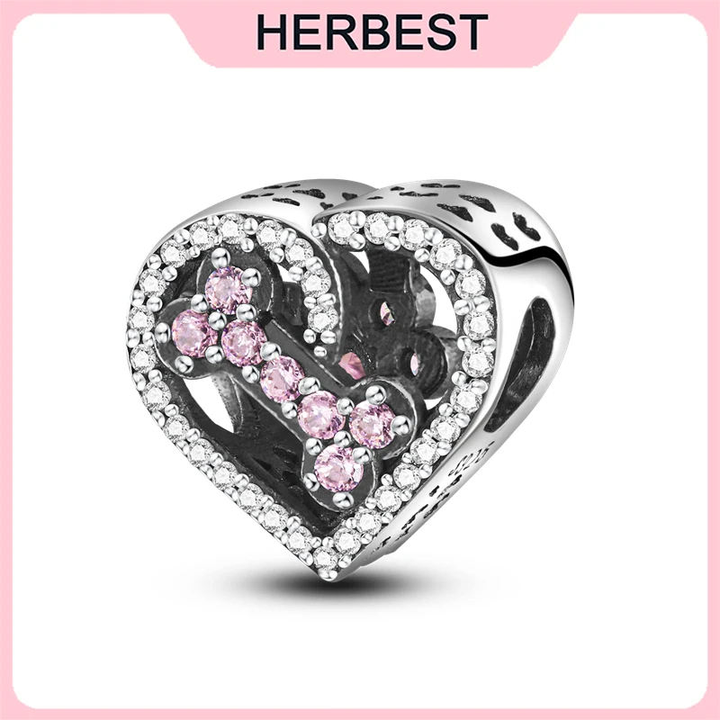 

Новинка, подвеска в виде кости и сердца, подходящая для оригинального браслета Pandora, сделай сам, подарок для изготовления ювелирных изделий