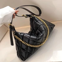 trend crossbody messenger bag small quilted 2022 pu leather padded chain female shoulder purses handbags purse luxury brand desi