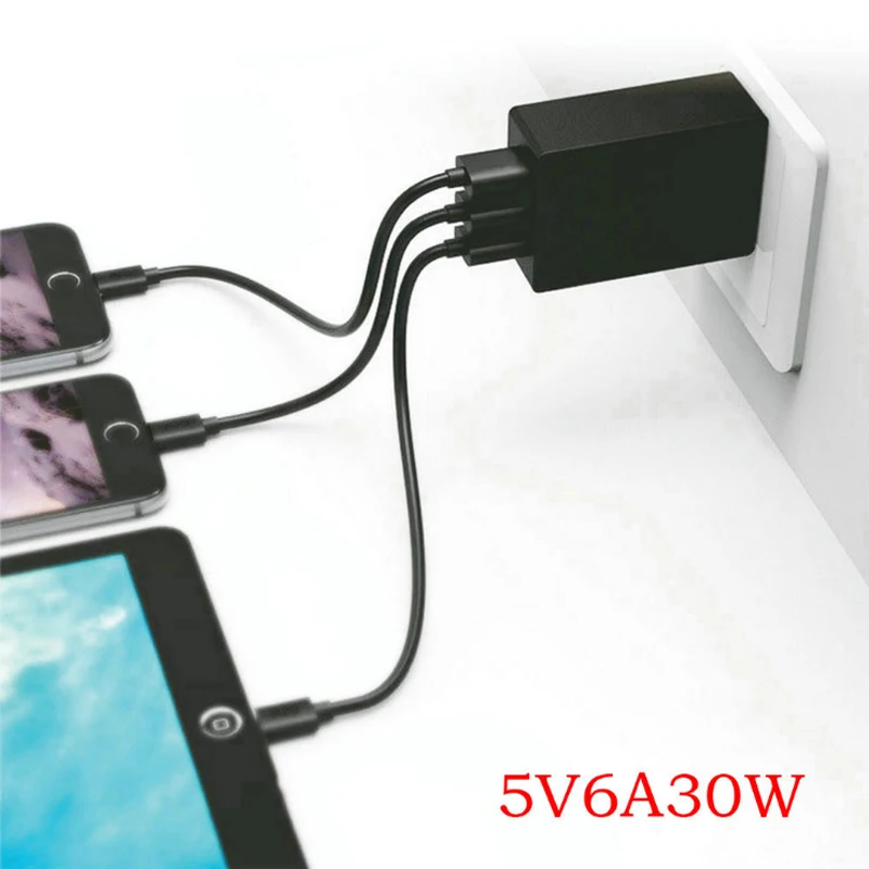 Универсальное сетевое зарядное устройство с 3USB портами 5 В 6 А|Зарядные