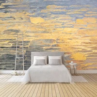custom any size mural wall cloth modern yellow sunset geometric art pattern bedroom living room tv background decor wallpaper