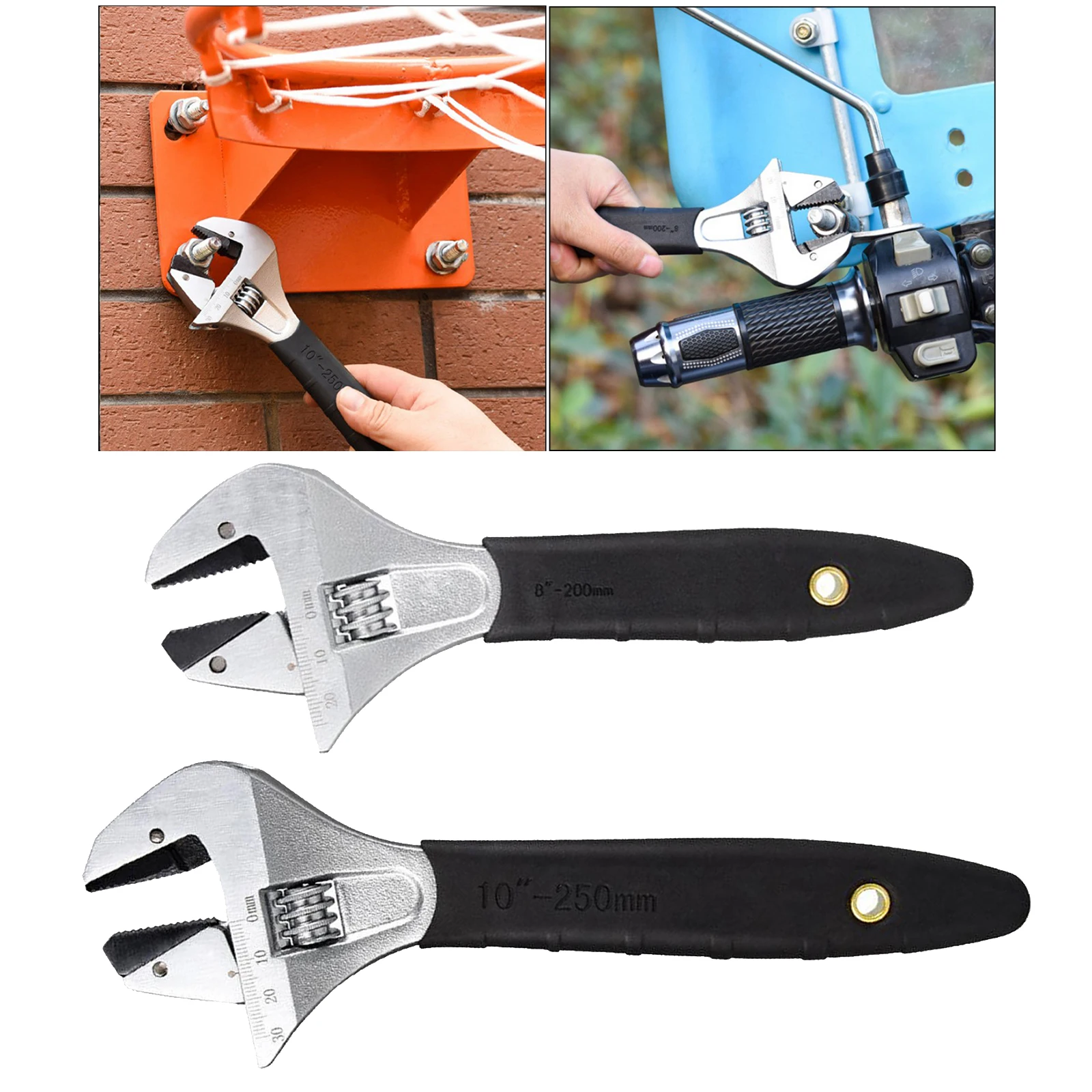 

Adjustable Wrench 8" 10" Metric Tool Chrome-Vanadium Steel Forged Heavy Duty