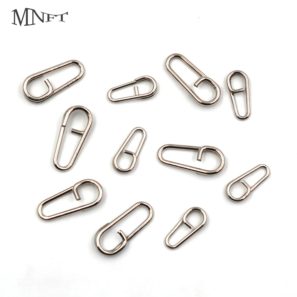 

MNFT 500PCS Fishing Snap Swivel Bent Head Oval Split Rings Carp Fishing Lures Speed Clips