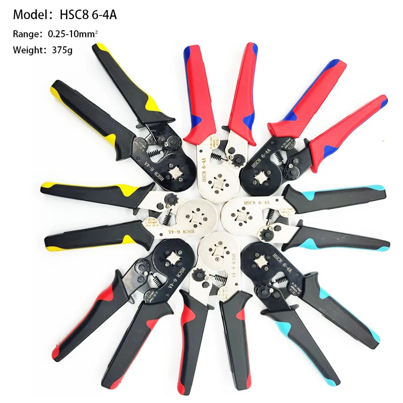 

Crimping Pliers HSC8 6-4 Tubular Terminal Hand Tool 0.25-10mm2 With 1200 Terminal High-Precision Crimping Pliers Kit Combination