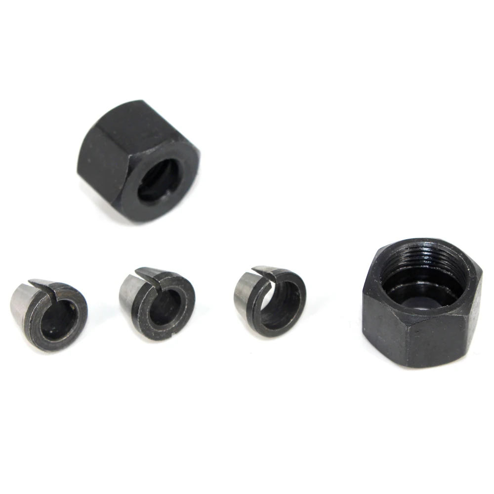 LAVIE 2 pcs set 6mm or 6.35mm 8mm collet chuck with nut Engraving Trimming Machine Electric Router Milling Cutter Accessories |