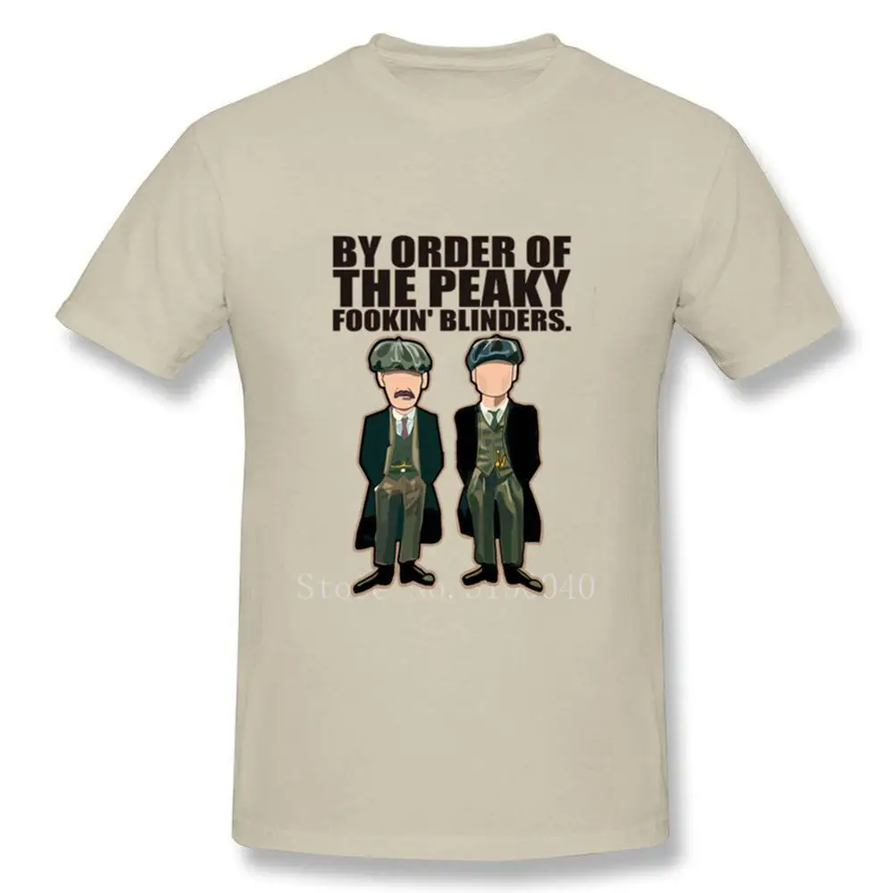 Peaky blinders/Футболка Мужская хлопковая футболка с коротким рукавом размера плюс детская футболка с принтом «тяжелый металл» топы с принтом, camisetas ho - Цвет: Бежевый