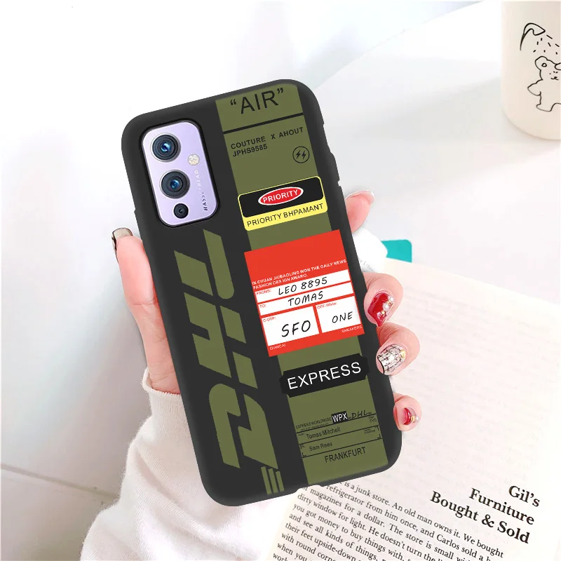dhl label case for oneplus nord n100 9 8 7 7t pro 6 6t 8t phone case back cover for oneplus nord n10 8 9 pro funda soft silicone free global shipping