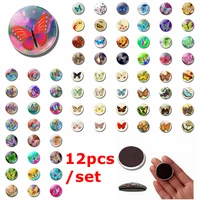 12pcs cute butterfly fridge magnet glass dome color butterfly message board sticker animal fridge magnet kitchen home decoration