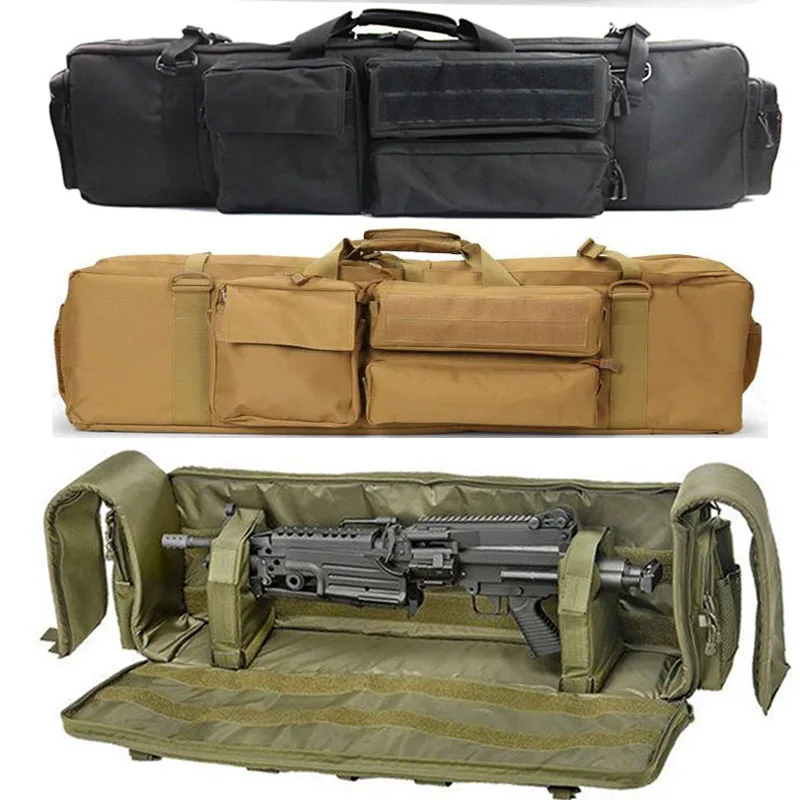 Military Rifle Gun Bag Backpack For M249 M4A1 M16 AR15 Airsoft Rifle Double Bag Outdoor Hunting Shooting Carbine Carrying Bag