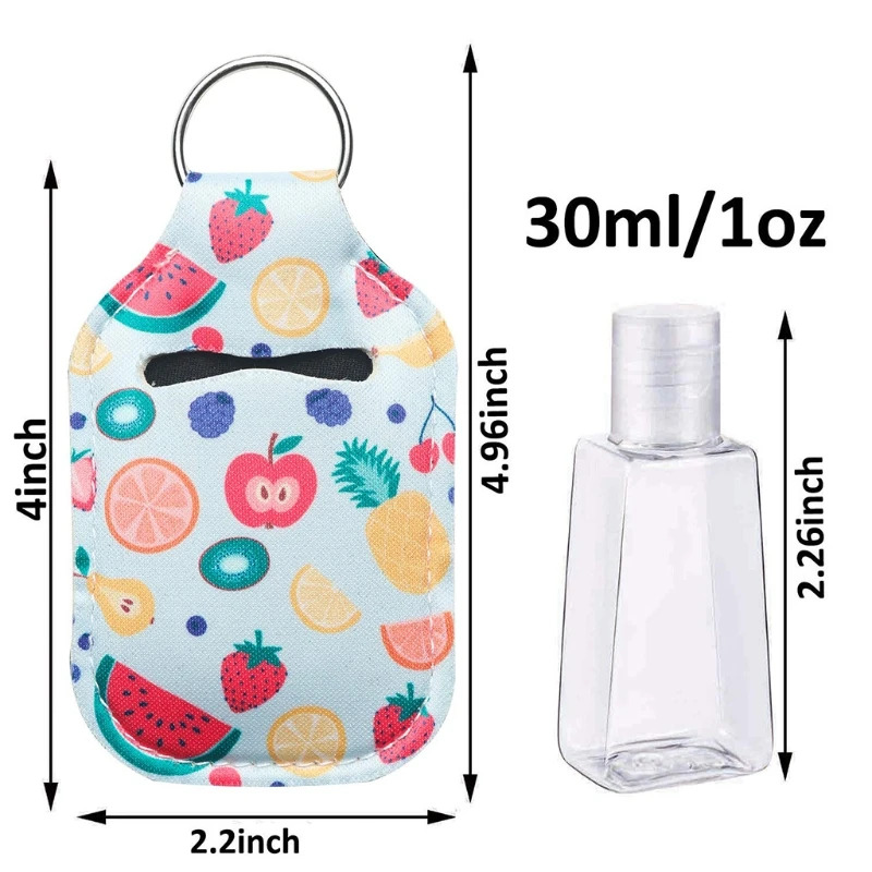 

6pcs Empty Travel Size Bottle for Soap Liquids Hand Sanitizer Keychain Holder 30ml Flip Reusable Refillable Bottles