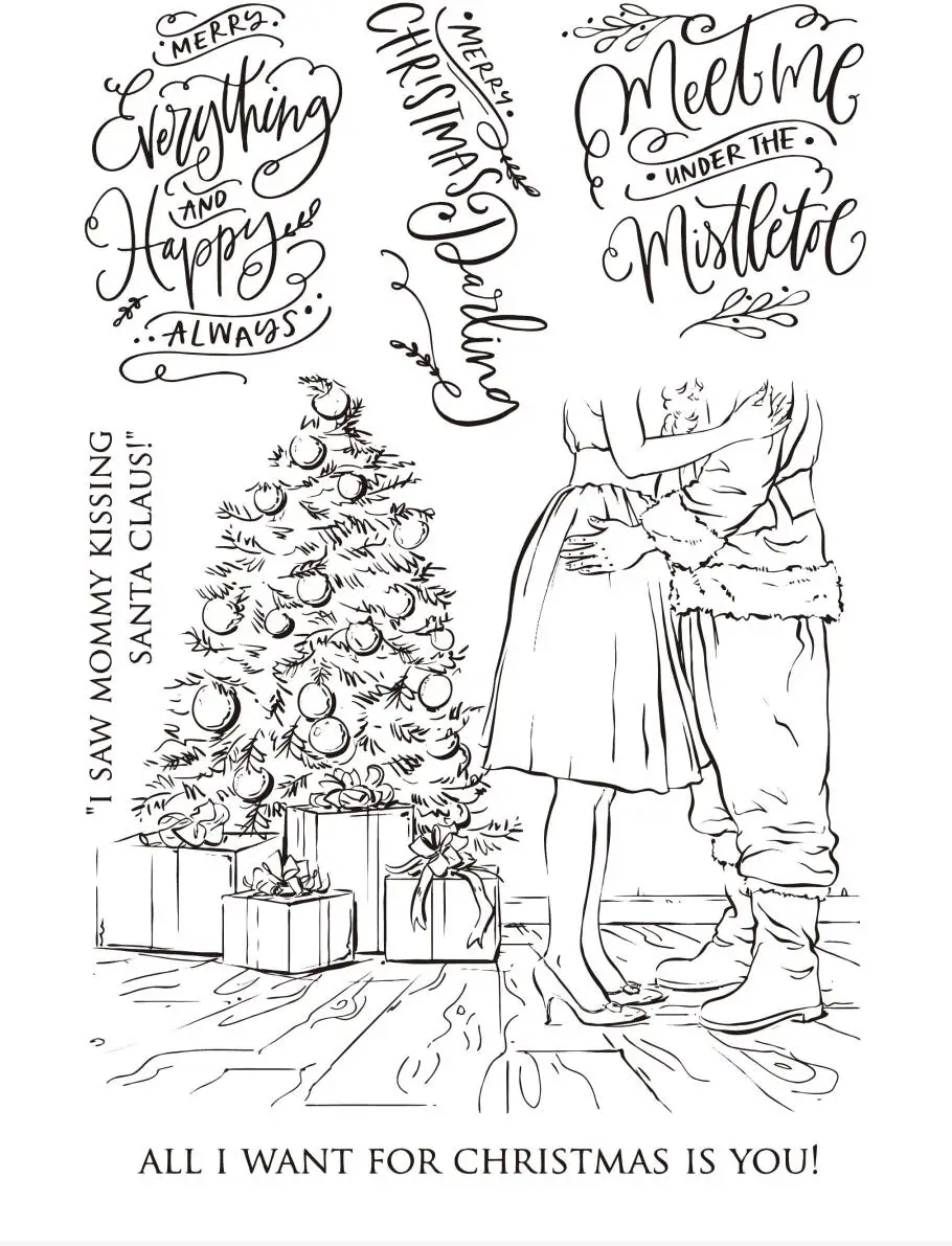 Рождественская елка ножки прозрачный силиконовый штамп/печать для DIY