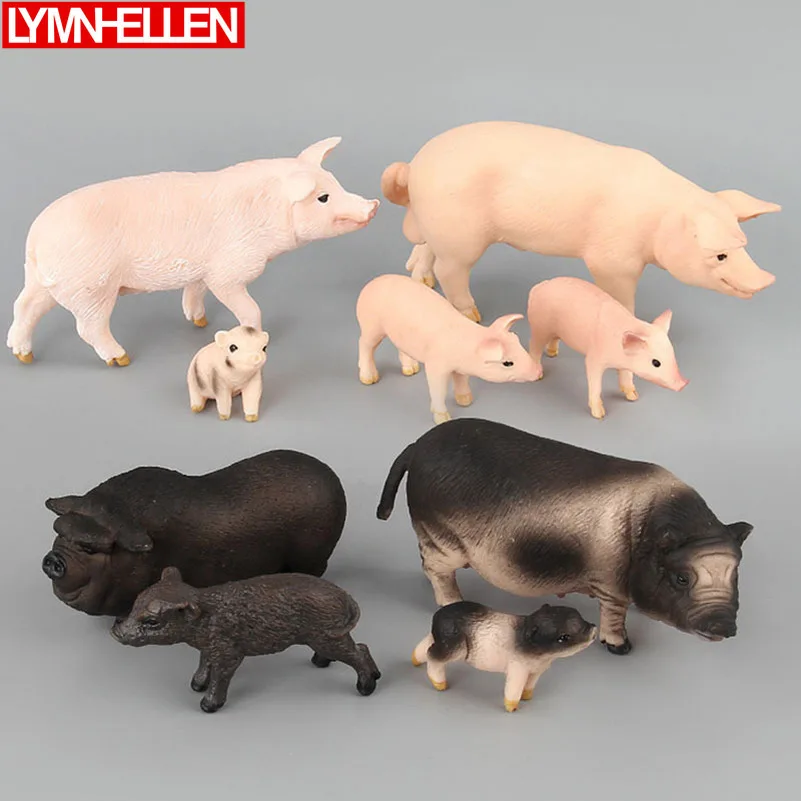 

Экшн-фигурки для семьи, игрушки-симуляторы животных, ферма, белая свинья, черная свинья, развивающие игрушки для детей, подарки