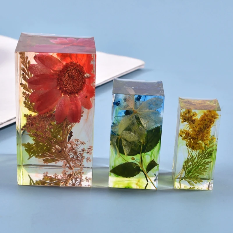 

Crystal Epoxy Resin Mold Resin Dried Flower Filling Cuboid Ornaments Decor Silicone Mould DIY Crafts Making Tool