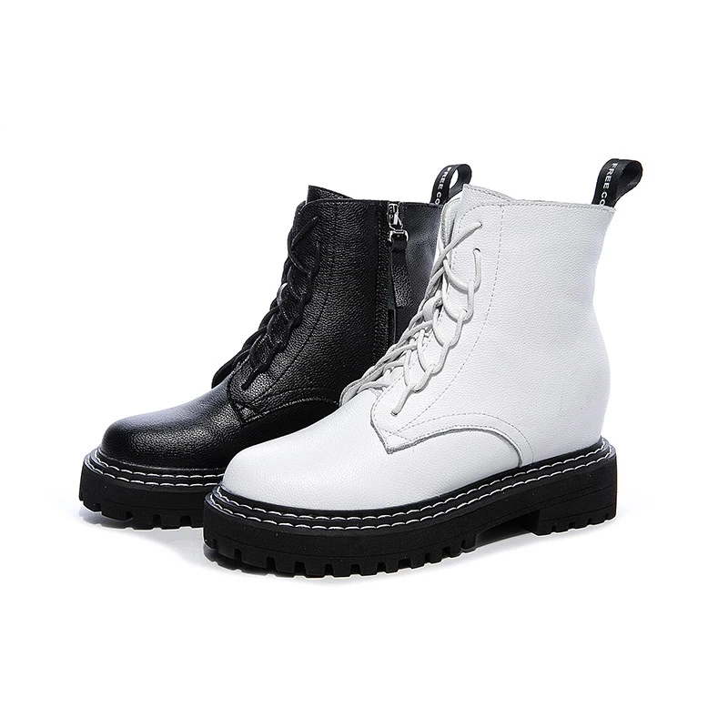 SONDR Модные Белые зимние ботильоны для женщин на платформе обувь танкетке высоком