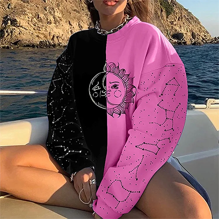 

SONDR 2021 new women's tie-dye letter printed sweatshirt long-sleeved round neck loose casual pullover sweater sweatshirt