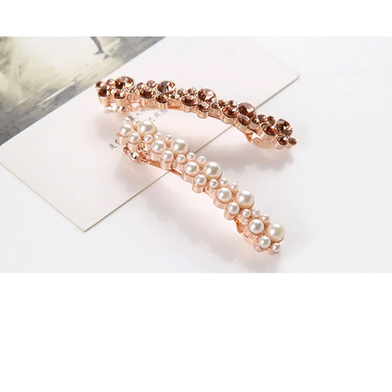 Заколки для волос 1 шт. модные женские шпильки с кристаллами и жемчугом зажим