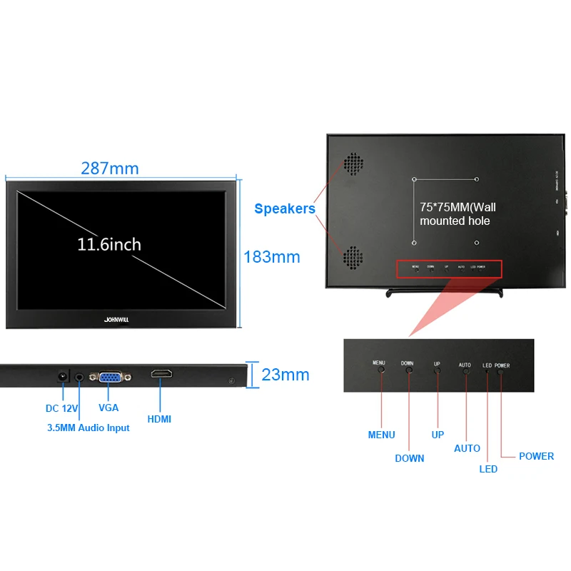 10,1 дюймов ips 1920x1200 HD разрешение портативный lcd игровой монитор ПК для PS3/PS4/XBOx360 с интерфейсом VGA/HDMI Встроенный динамик