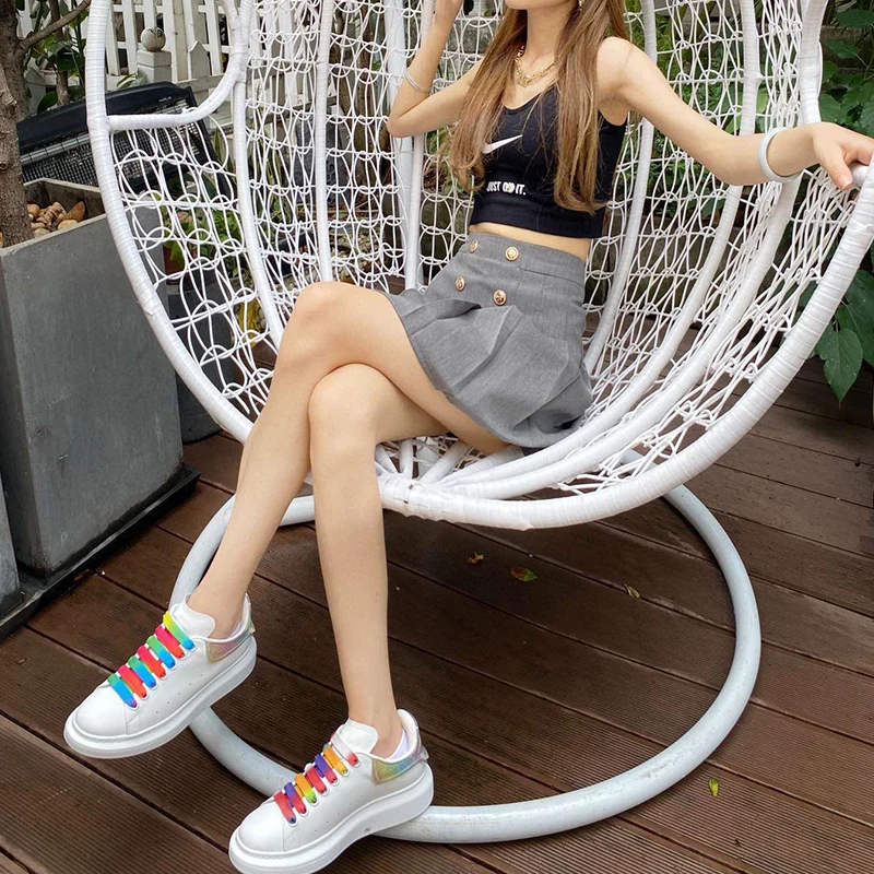 

StarbagsMCQ the highest version of men's and women's sports shoes Italian design fashion flat shoes white high quality leather