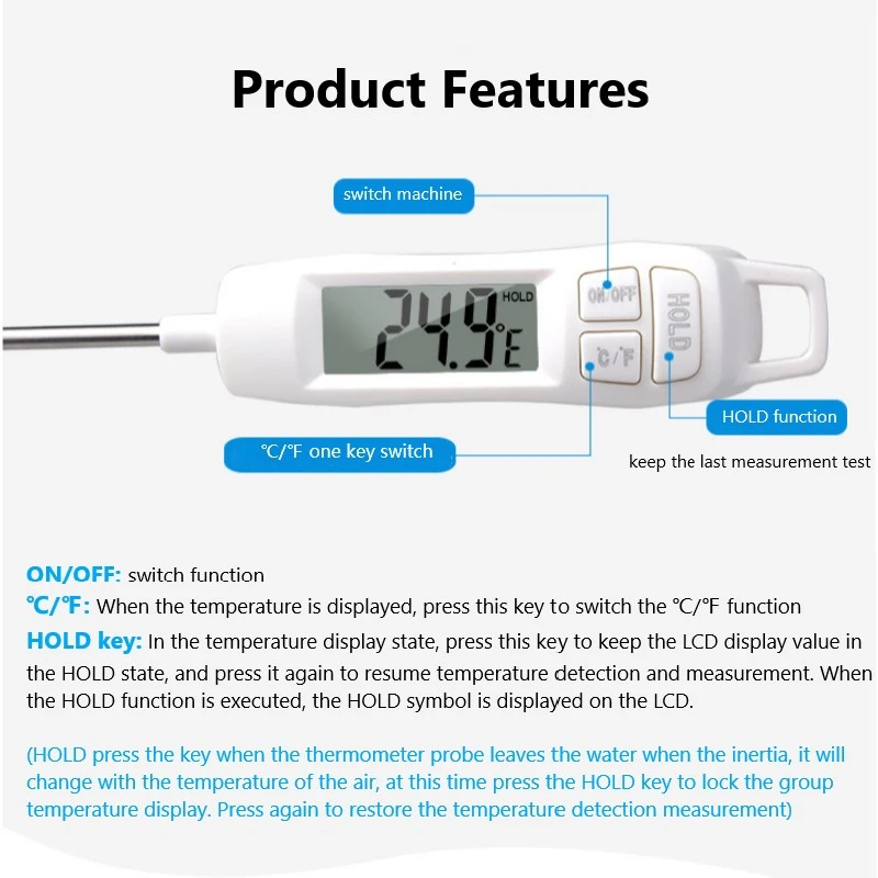 

Digital Kitchen Thermometer BBQ Probe Water Milk Oil Liquid Cooking Food BBQ Electronic Oven Oven Digital Temperaure Sensor