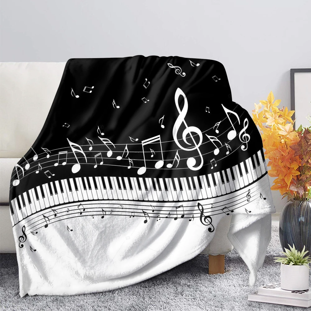

HUGSIDEA Music Series Spring/Autumn Blanket Music Note Printed Couch/Bed Throw Blanket for kIds Adult Portable Cartoon Blankets