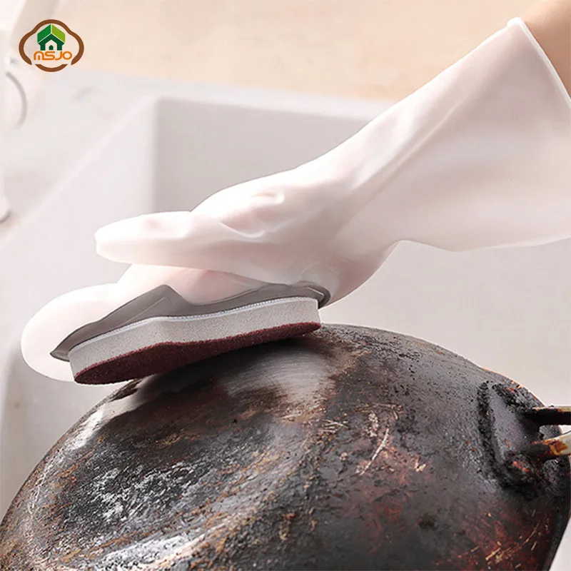 MSJO перчатки для мытья посуды Волшебная силиконовая щетка