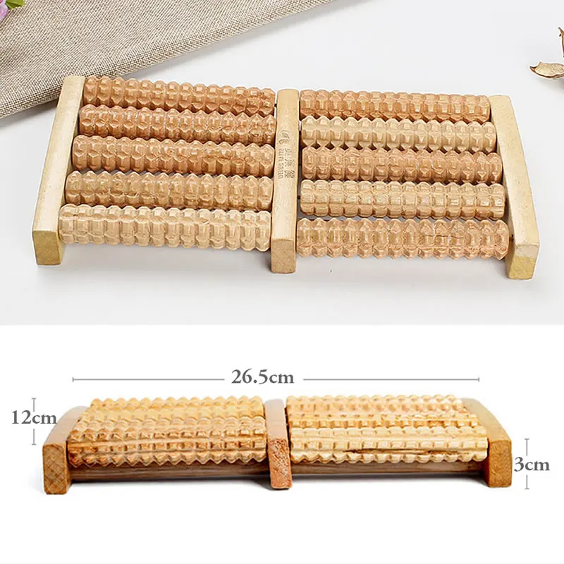 

2021 New 5 Raw Wooden Roller Foot Massager Health Therapy Stress Relief Relax Massage New