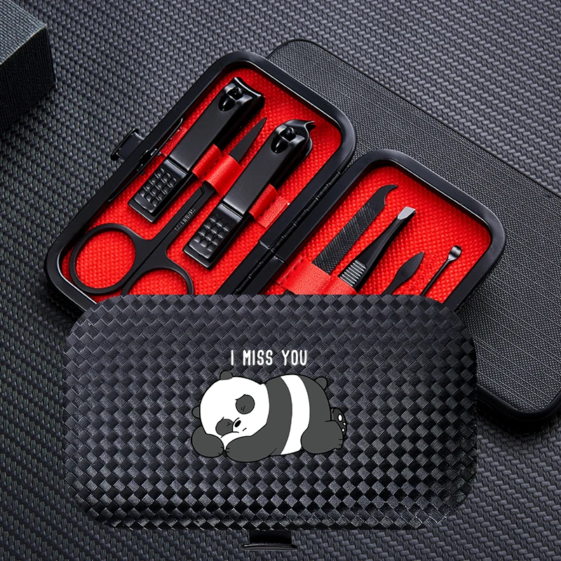 Мультфильм панда путешествия портативный 7 шт Маникюрный набор для стрижки