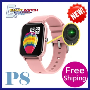 Smart watches p8 fitness tracker smart watch 2020 blood pressure for ios android smartwatch pk x6 w26 q18 iwo 12 amazfit haylou 1 Item image