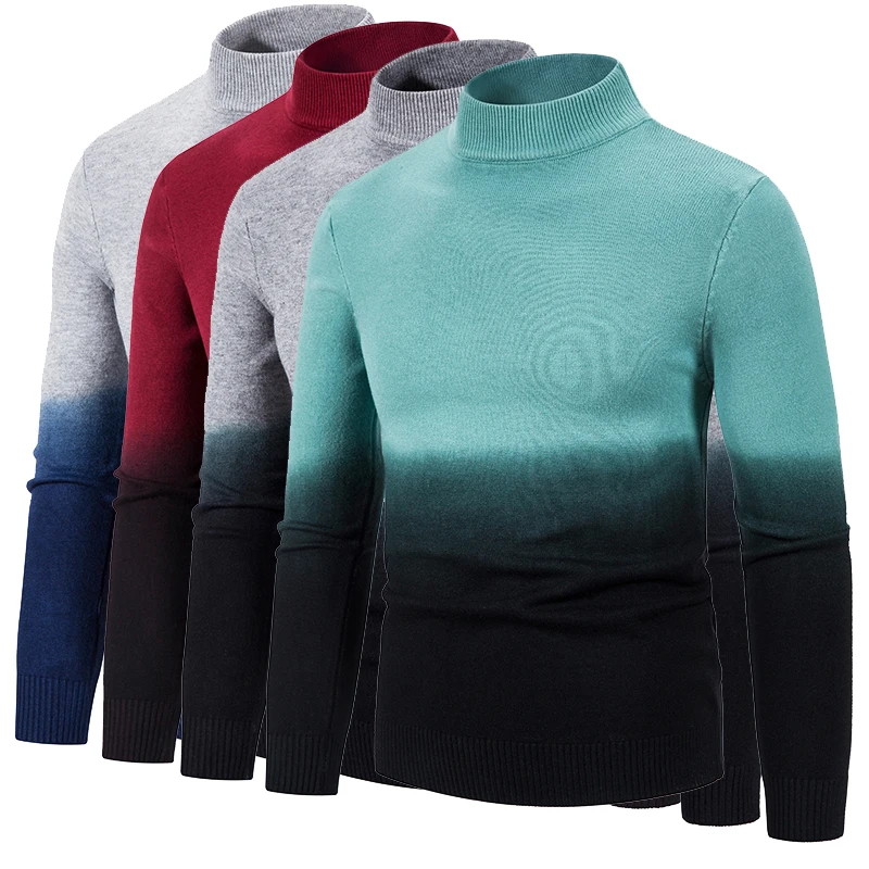 

Новинка 2021, модный мужской цветной свитер с прострочкой, городской Повседневный пуловер, вязаный свитер