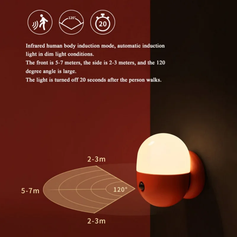 Corridor bedroom stairs capsule night light induction LED night light suitable for adult bedroom living room Drop shipping