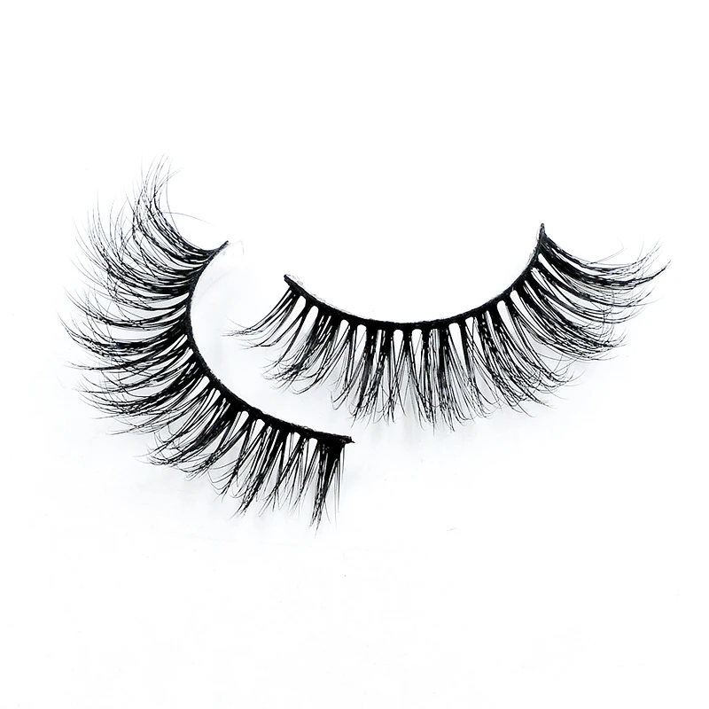 Натуральные накладные ресницы модные с шариками дымчатые для макияжа крестиком