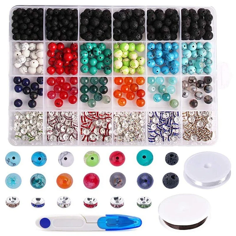 

Семь чакр россыпью бусины комбинация 24 ячейки натуральный камень DIY ювелирные изделия набор аксессуаров