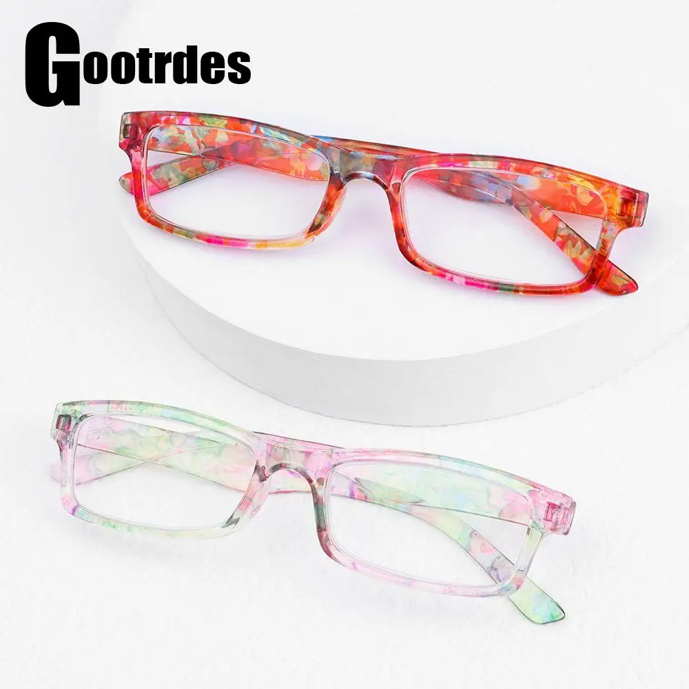 

Women Vintage Elegant Flowers Ultra Light Frame Eyeglasses Eye Protection Reading Glasses