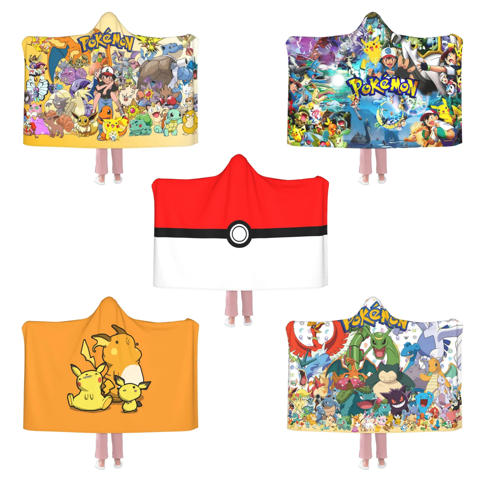 

Фланелевое Флисовое одеяло с капюшоном и 3D-принтом