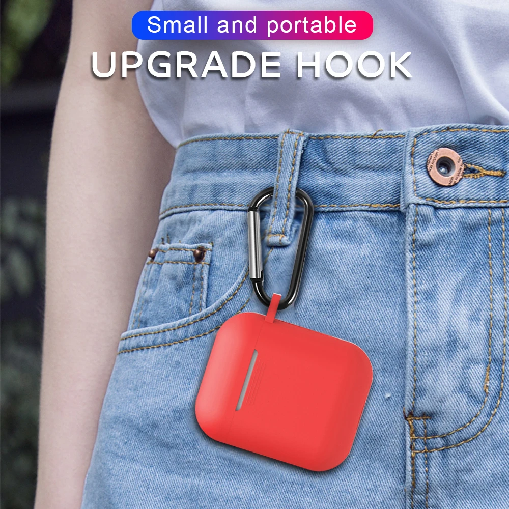 Силиконовые чехлы для беспроводных наушников мягкие Airpods 2 цветной защитный