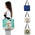 Женские сумки с принтом в виде рождественской елки и снеговика