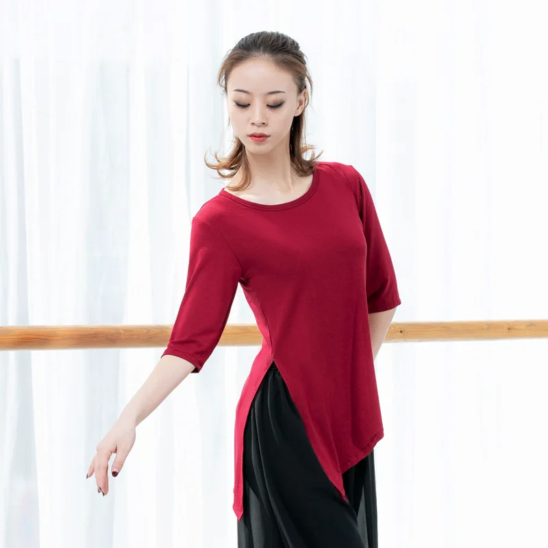 Женская простая тренировочная рубашка женская Танцевальная блузка современный