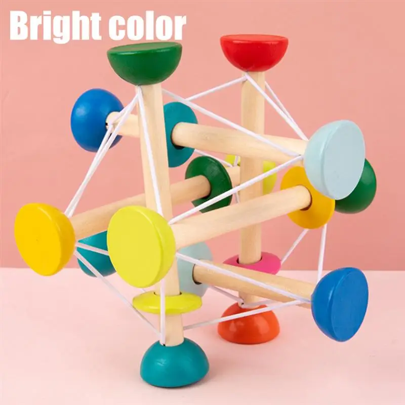 

Baby Wooden Elastic Ball Toys Baby Grasping Bouncy Ball Early Perception Ability Creative Toys for Children