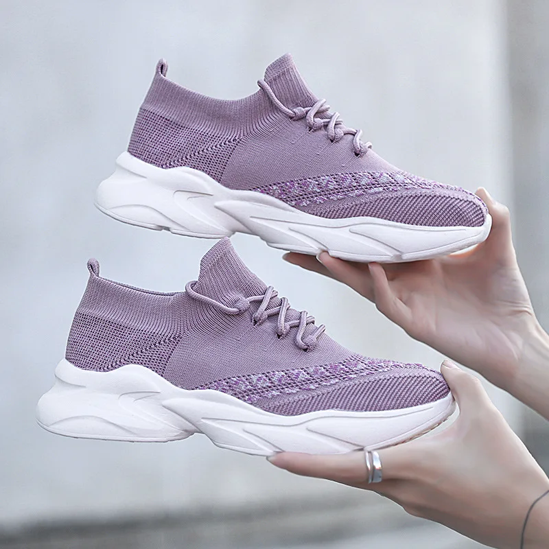

Unisex Breathable Sneakers Lightweight Casual Sports Shoes Slip-on Socks Couple Flying Knit Shoes Zapatillas Hombre