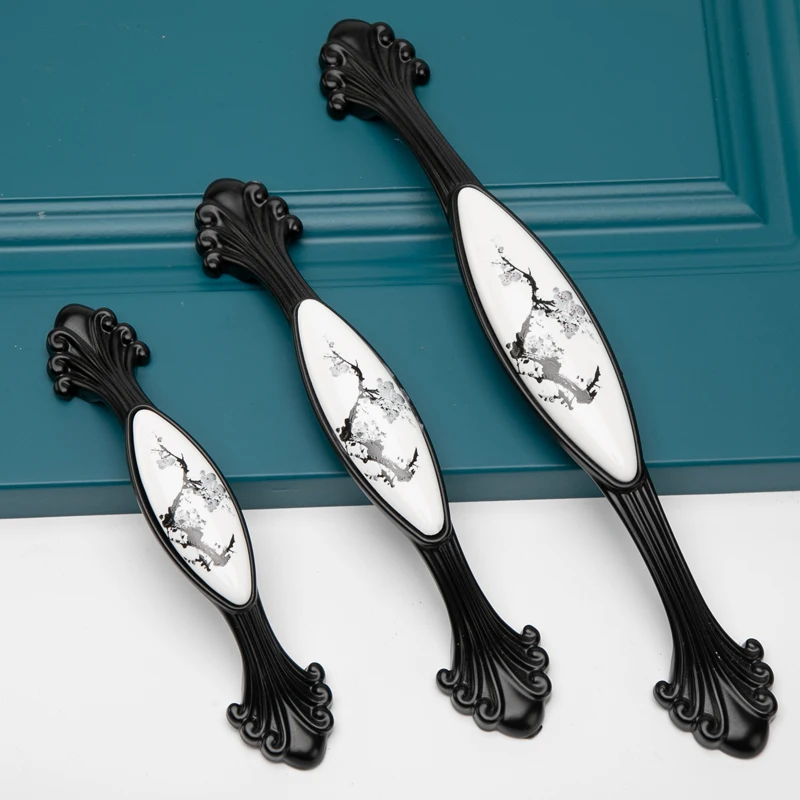 Черно белая керамическая ручка европейская Современная Минималистичная дверная