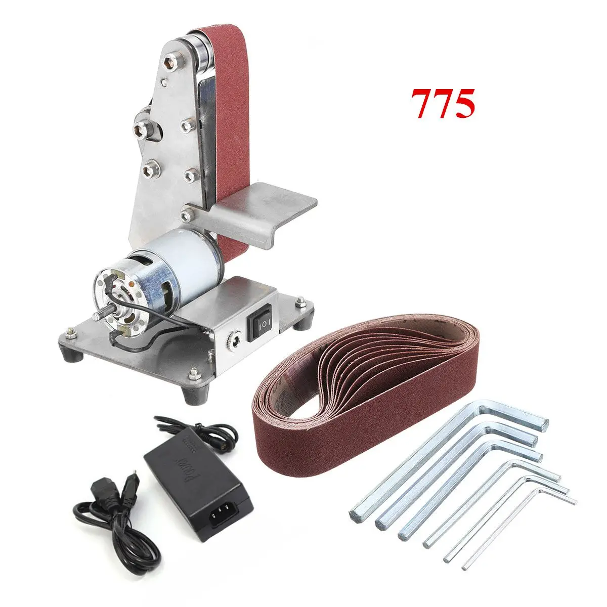 

9000RPM Mini 350W Electric Belt Machine Sander Adjustable Speed Grinding Polishing Machine Multifunctional Iron Angle Grinder