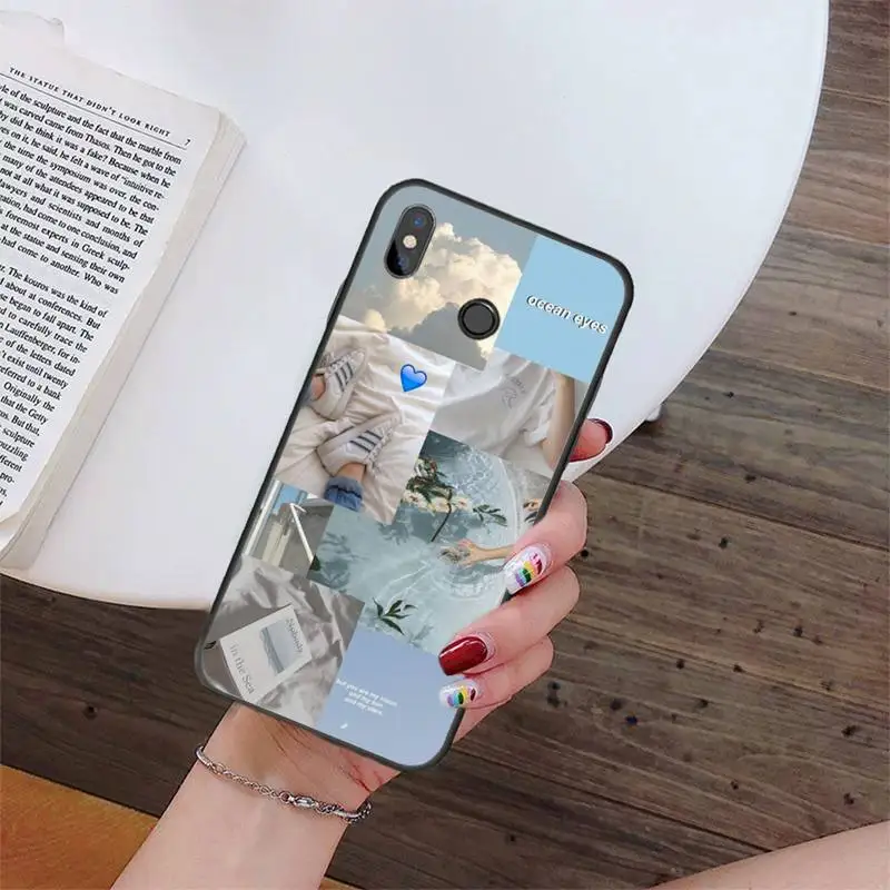 

blue Aesthetics songs lyrics Art Aesthetic Phone Case For Xiaomi Redmi Note7 Pro Note8 Pro 8T Note9 9S Redmi8 8A Note10 9C