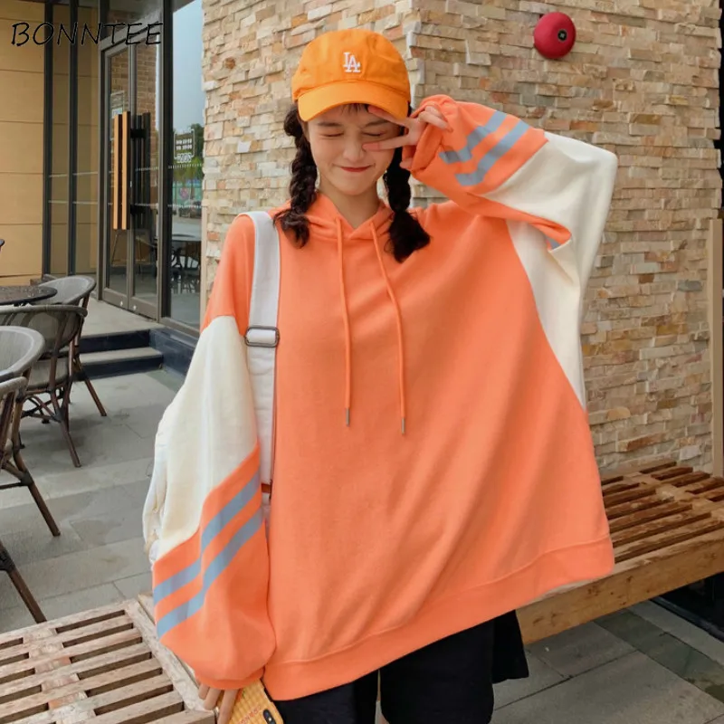 

Hoodies Women Sweatshirts Harajuku Panelled Oversize 2XL Patchwork Casual Young Stylish Sweet Chic Popular Ins Hot Sale Ins Girl