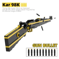 military 98k sniper rifle assemble building blocks moc bricks gun bullet ww2 weapon technical city police swat toys for adult