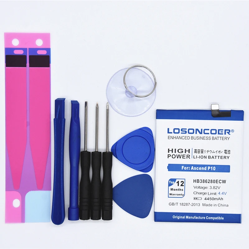 LOSONCOER 4450 мА/ч, HB386280ECW Батарея для huawei Ascend P10 honor 9 STF-L09 STF-AL10 STF-AL00 VTR-AL00 VTR Батарея
